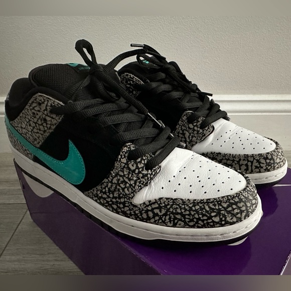 Nike SB Dunk Low Atmos Elephant BQ6817-009 Grey Black Black White Clear Jade 12 - Picture 4 of 12